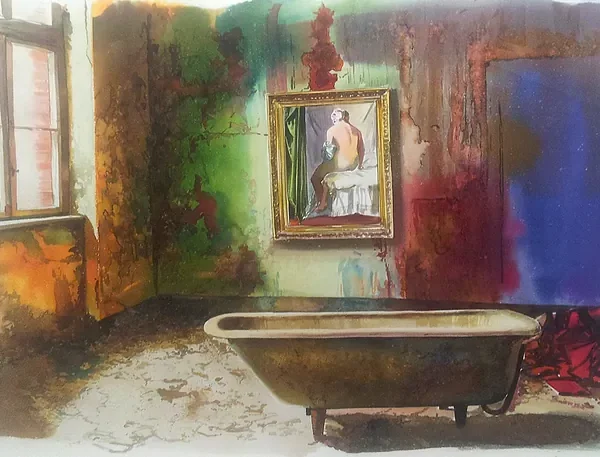 Franziska Maderthaner, Was bleibt? Ingres?, 2015, Aquarell auf Bütten, 55 x 75 cm © Sammlung Angerlehner