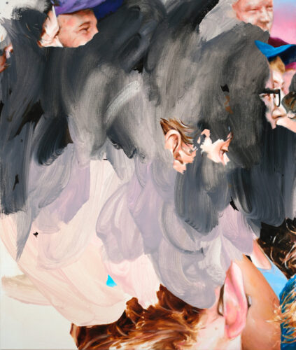 Martin Veigl, silver linings, 2023, Öl auf Leinwand, 120 x 100 cm im Museum Angerlehner